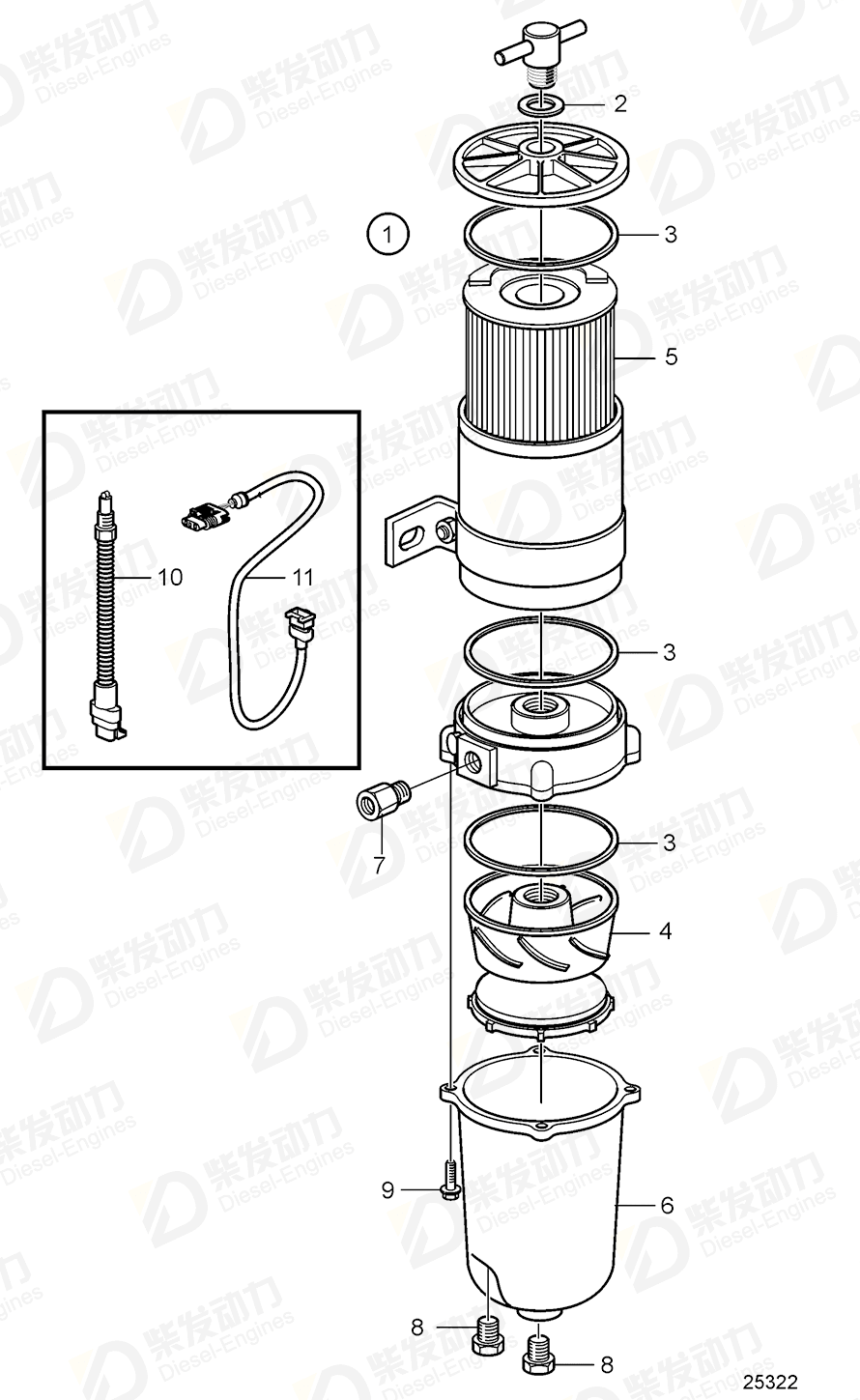 VOLVO Extension cable 21415883 Drawing